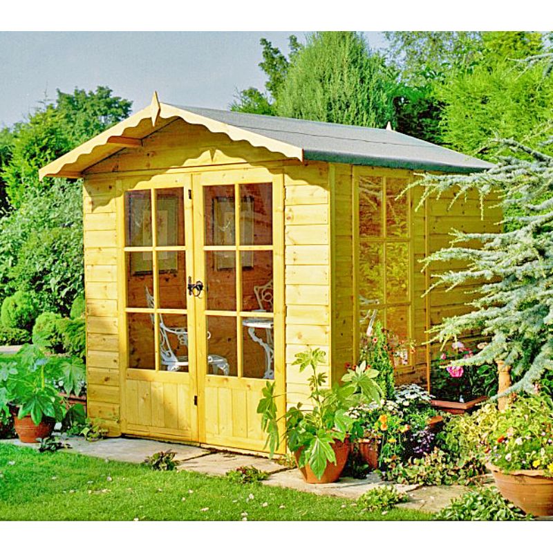 Shire Buckingham Shiplap Summerhouse w/ Veranda - 7ft x 7ft 