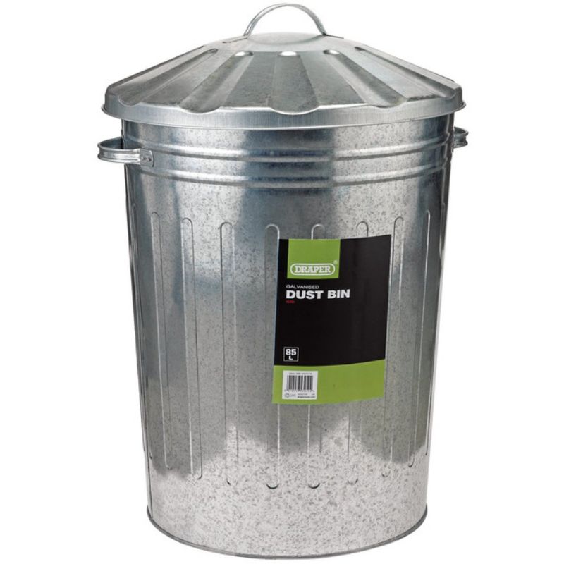 Draper Galvanised Dust Bin - 85L