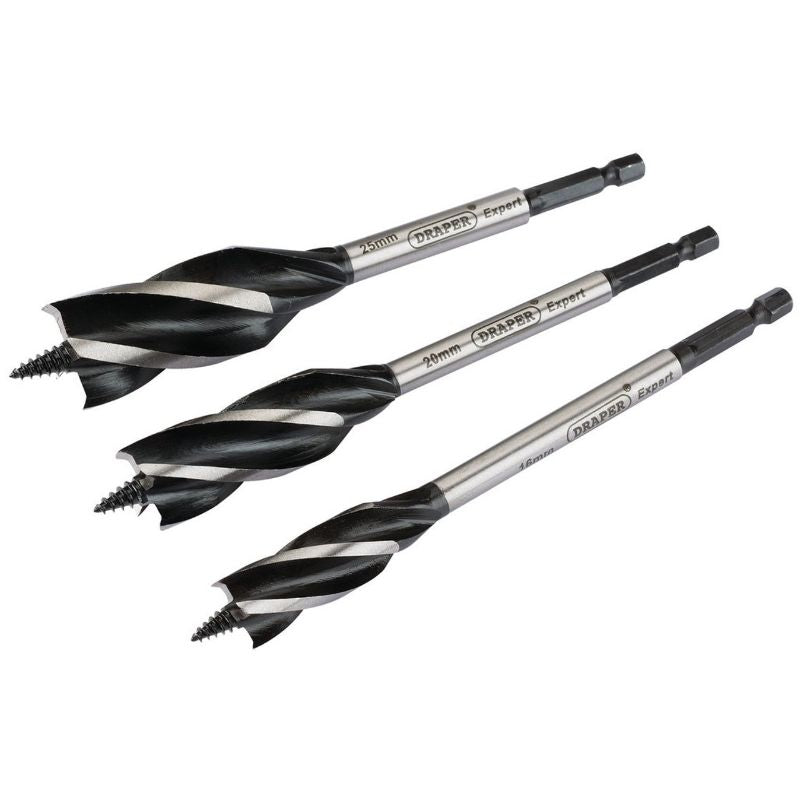 Draper 4 Fluted Auger Bit Set (3 Piece)