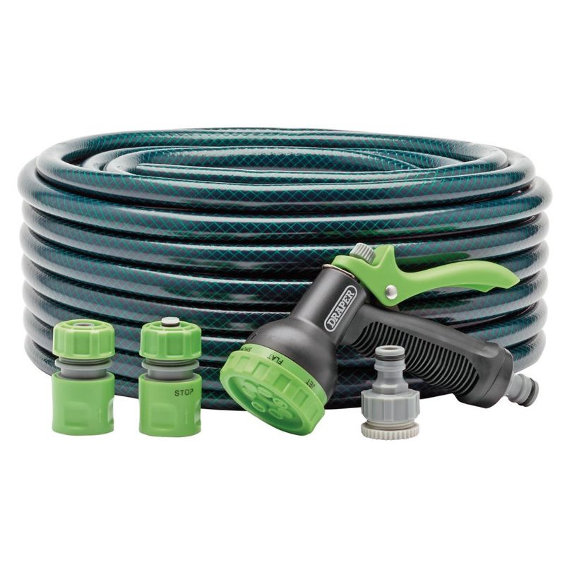 Draper Garden Hose And Spray Gun Kit - 12mm Bore x 30m