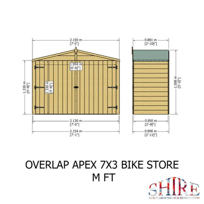 Shire Shiplap Apex Bike Store - All Sizes