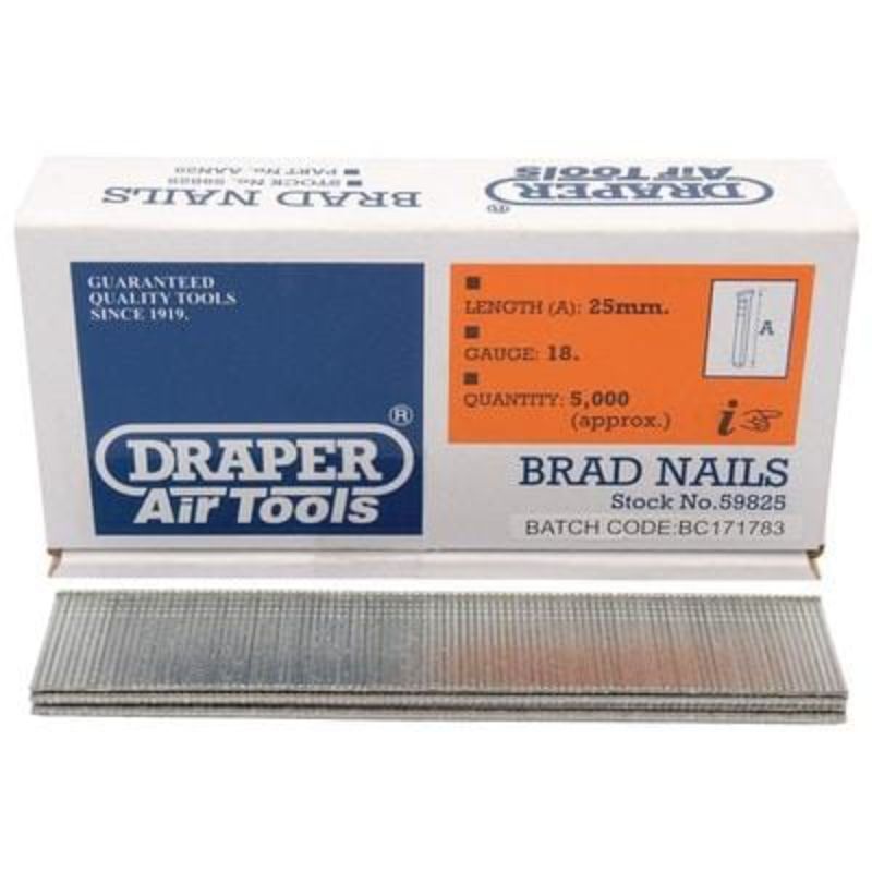 Draper Brad Nails (Pack of 5000) - All Lengths