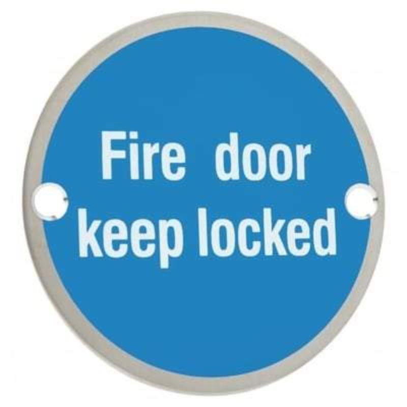 Sparka Satin Stainless Steel Fire Door Sign - All Signs