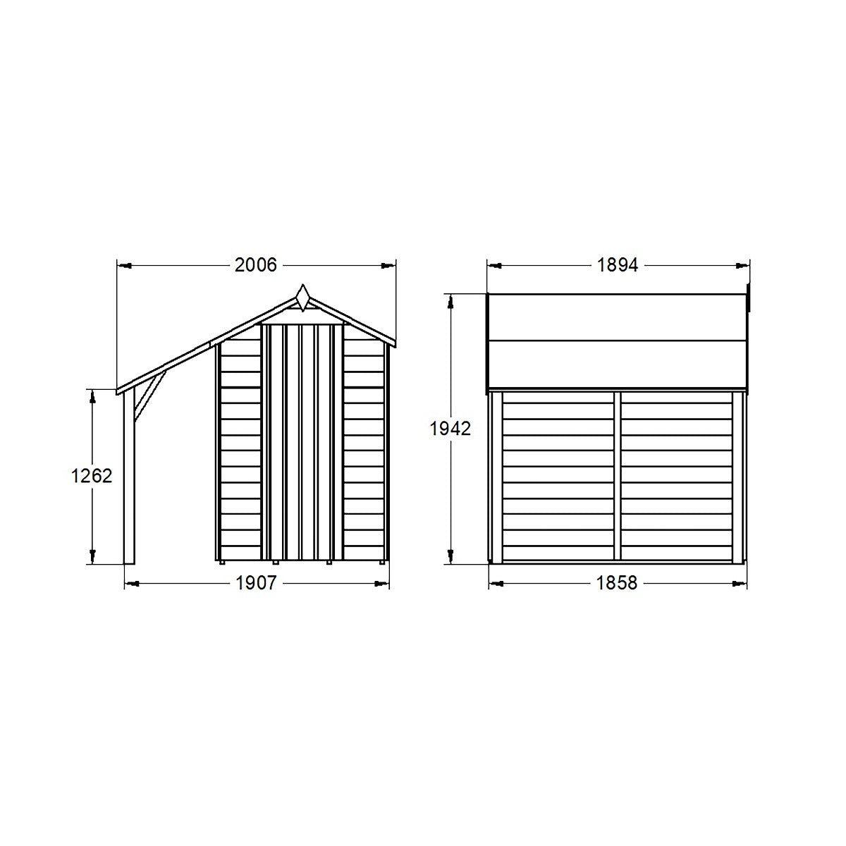 Forest Lean To Shed Kit for Overlap Pressure Treated Sheds - 6 x 4ft