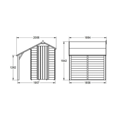 Forest Lean To Shed Kit for Overlap Pressure Treated Sheds - 6 x 4ft