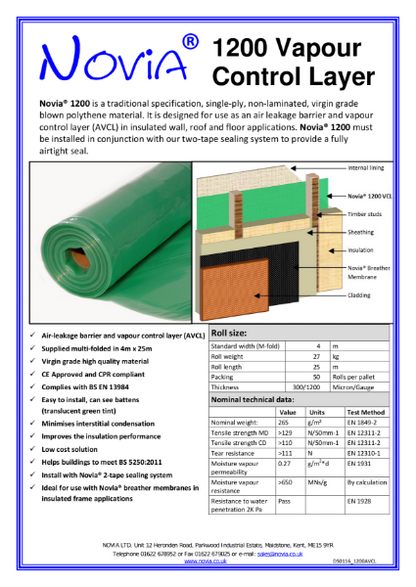 Novia Polythene Vapour Control Layer