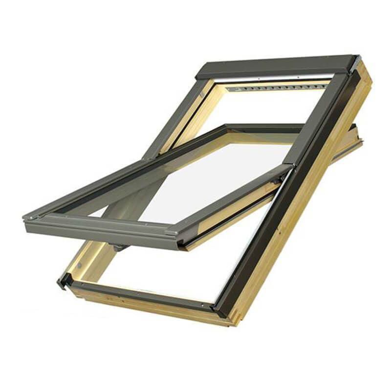 Fakro FTP-V 02 Pine Laminated Centre Pivot Roof Window 55x98cm