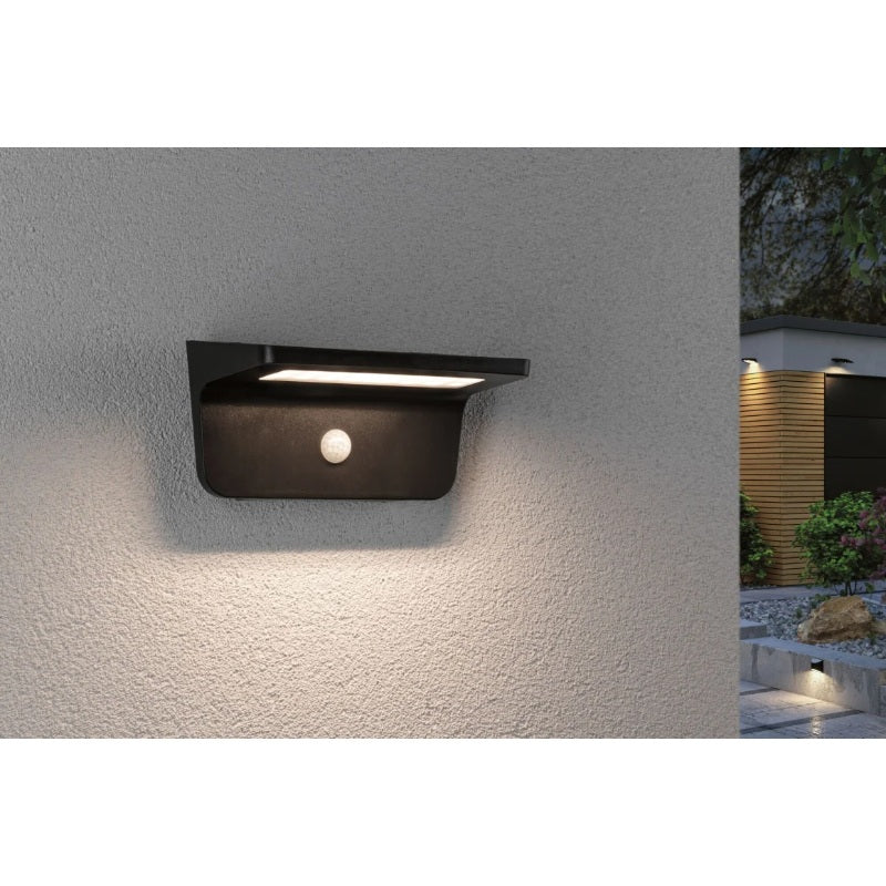 Outdoor Solar Wall Lum. Cyrus 600lm IP44 3000K PIR and Orientation Light