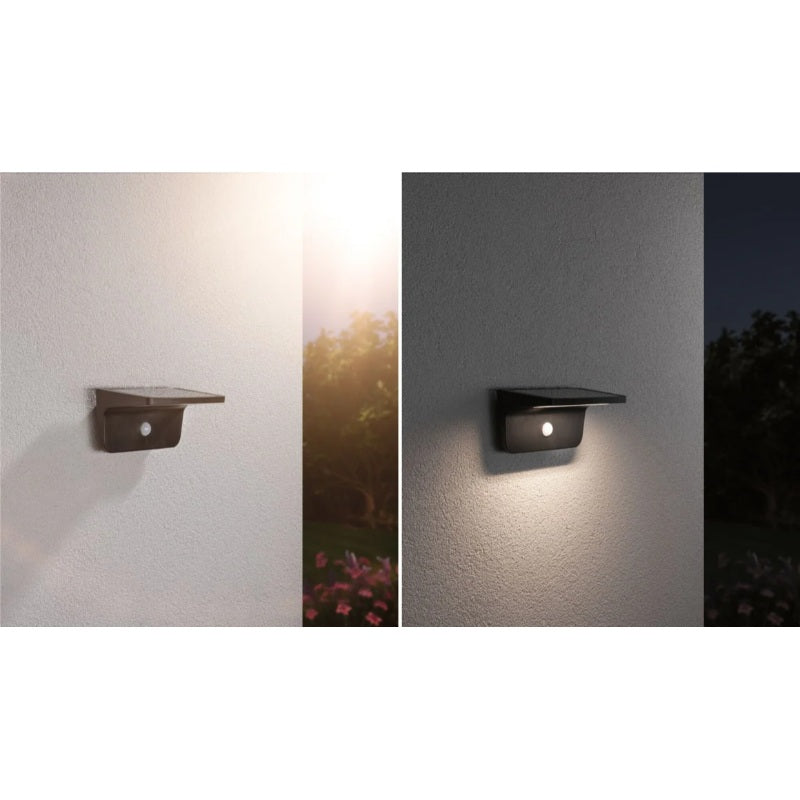 Outdoor Solar Wall Lum. Cyrus 600lm IP44 3000K PIR and Orientation Light