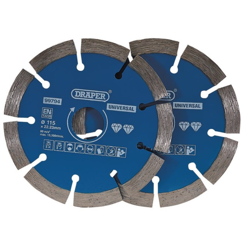 Draper Segmented Diamond Blade - 115mm (Pack of 2)