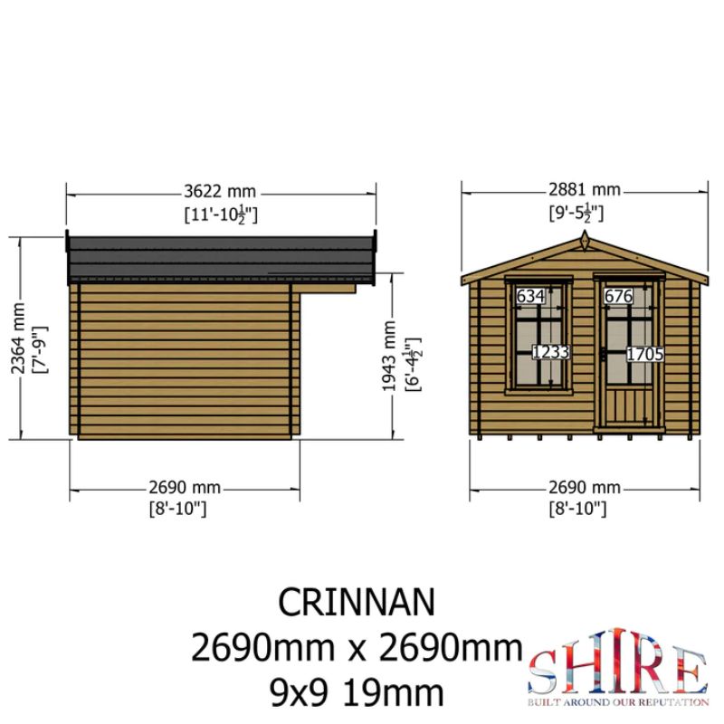 Crinian Log Cabin - All Sizes