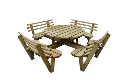 Image for Forest Circular Picnic Table with Seat Backs