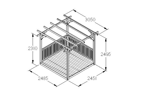 Image for Forest Ultima Pergola and Decking Kit - 2.4 x 2.4m