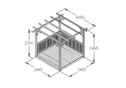 Image for Forest Ultima Pergola and Decking Kit - 2.4 x 2.4m