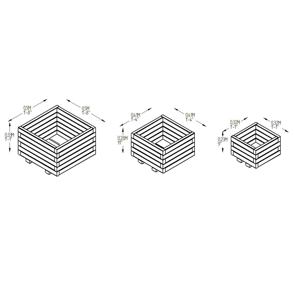 Image for Forest Kendal Square Planter - Set of 3