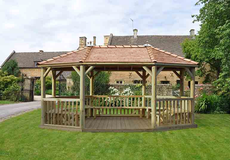 Image for Forest 6m Premium Oval Wooden Gazebo with Cedar Roof