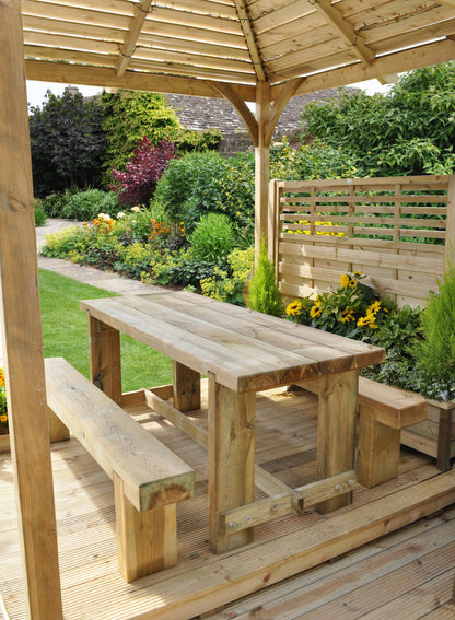 Image for Forest Refectory Table and Sleeper Bench Set - 1.8m