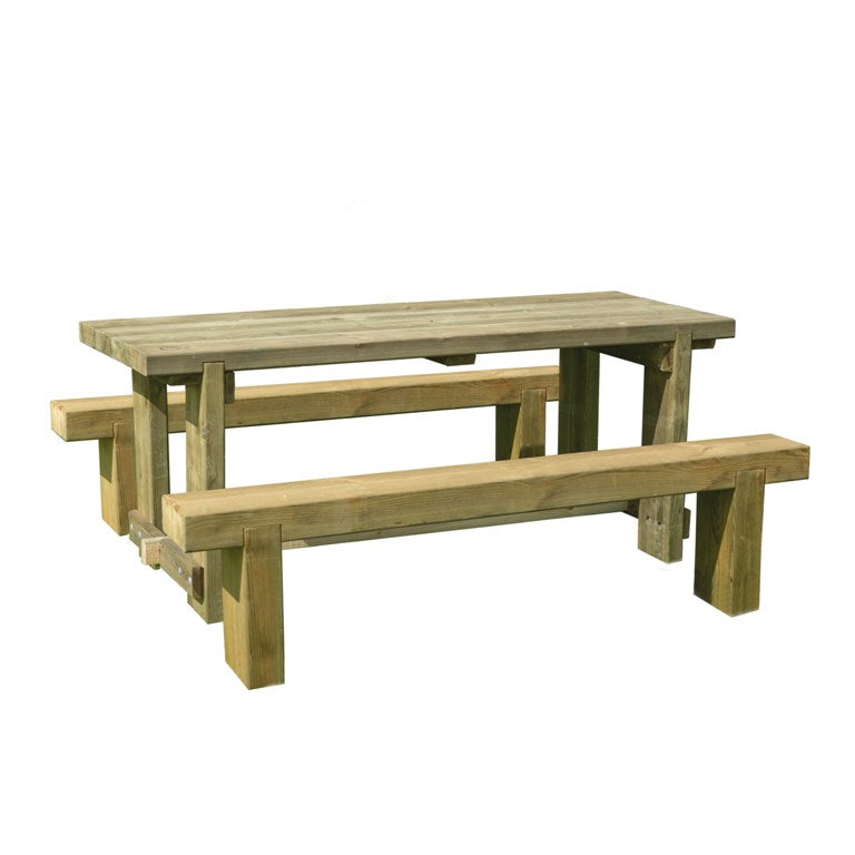 Image for Forest Refectory Table and Sleeper Bench Set - 1.8m