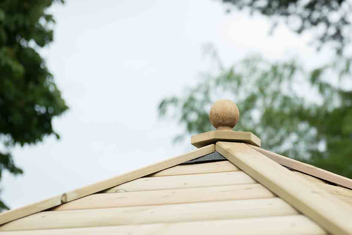 Image for Forest 3m Hexagonal Wooden Garden Gazebo with Timber Roof