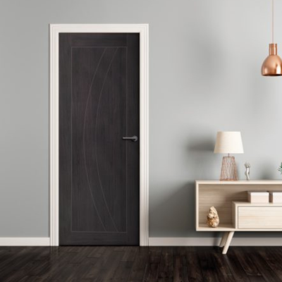 Internal Laminate Umber Grey Salerno Fire Door - All Sizes