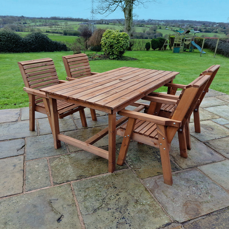 Churnet Valley 4 Seat Table Set (4 Chairs) 179.5cm Table