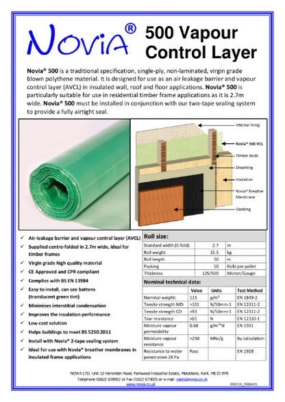 Novia Polythene Vapour Control Layer