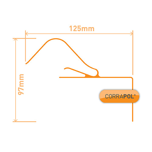 Corrapol Rock n Lock Side Flashing Set Mill Including Fixings - 2m