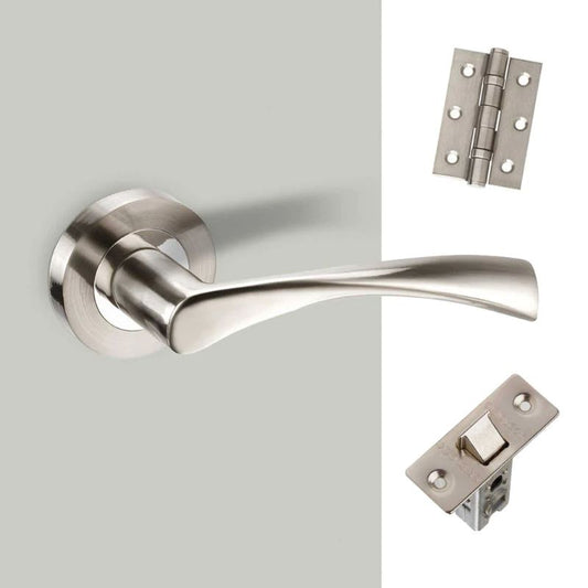 LPD Ironmongery Lupus Satin Chrome Handle Hardware Pack 