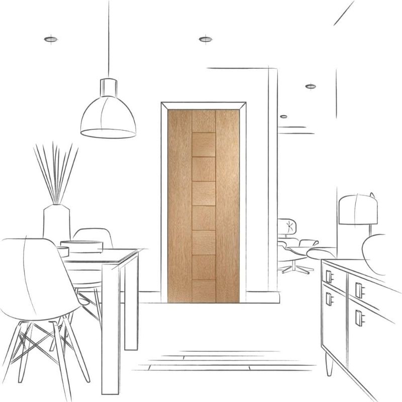 Image for XL Joinery Messina Pre-Finished Internal Oak Door 1981 x 762 x 35mm (30")