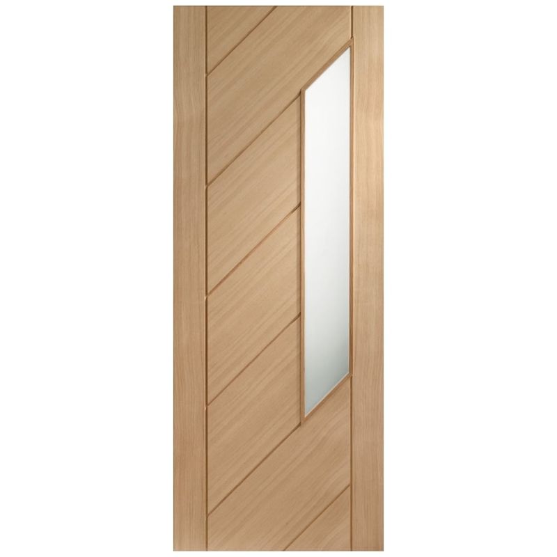 XL Joinery Monza Internal Oak Door with Obscure Glass 1981 x 762 x 35mm (30")
