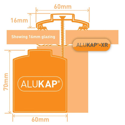 Alukap-XR 60mm Aluminium Bar 3.0m 55mm with Rafter Gasket and End Cap