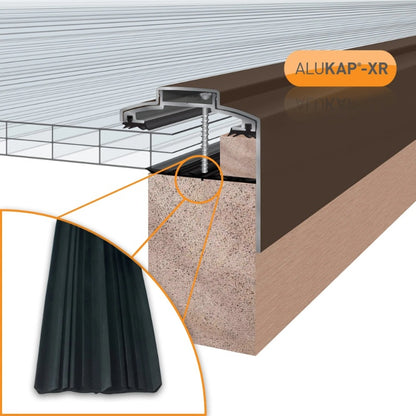 Alukap-XR 60mm Aluminium Gable Bar with Rafter Gasket and End Cap - All Lengths