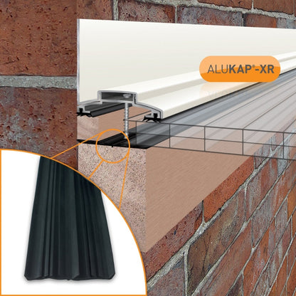 Alukap-XR 60mm Aluminium Wall Bar with Rafter Gasket and End Cap - All Lengths