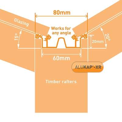 ALUKAP-XR Valley Bar with Gaskets 4.8m - PC