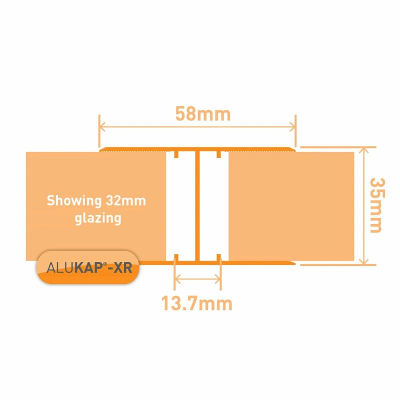 Alukap-XR 32mm Aluminium H Section 4m