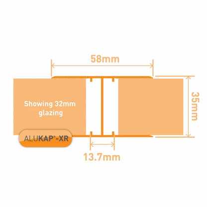 Alukap-XR 32mm Aluminium H Section 4m