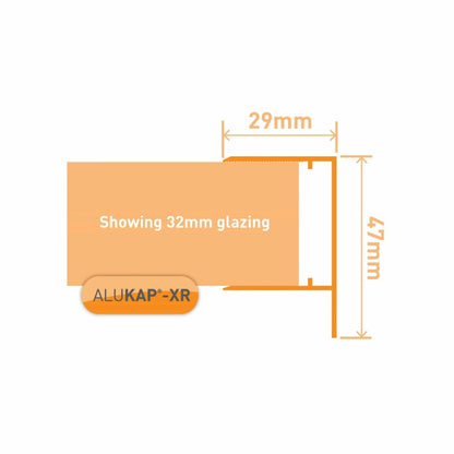 Alukap-XR 32mm Aluminium F Section 4m