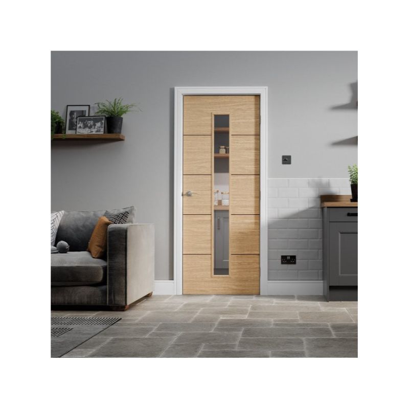 LPD Lille Oak Glazed Internal Door 78in x 30in x 35mm (1981 x 762mm)