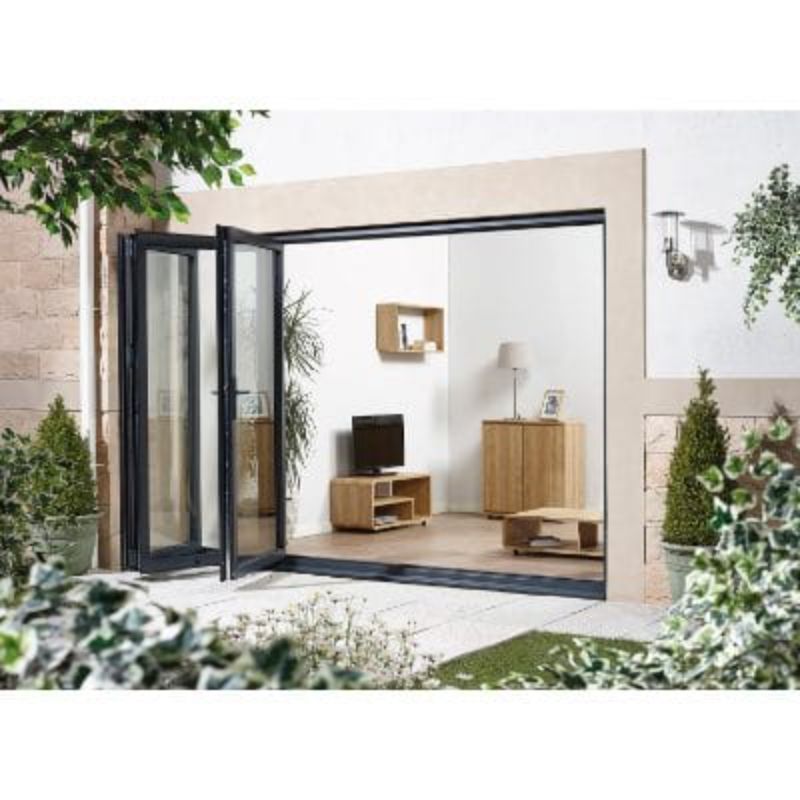 LPD ALuvu Anthracite Grey Folding Sliding External Door (3 Fold Left Stack) - 2095mm x 1795mm 