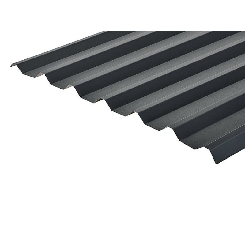 Cladco 34/1000 Box Profile PVC Plastisol Coated 0.7mm Metal Roof Sheet Anthracite - All Sizes