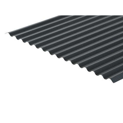 Cladco Corrugated 13/3 Profile PVC Plastisol Coated 0.7mm Metal Roof Sheet Anthracite - All Sizes