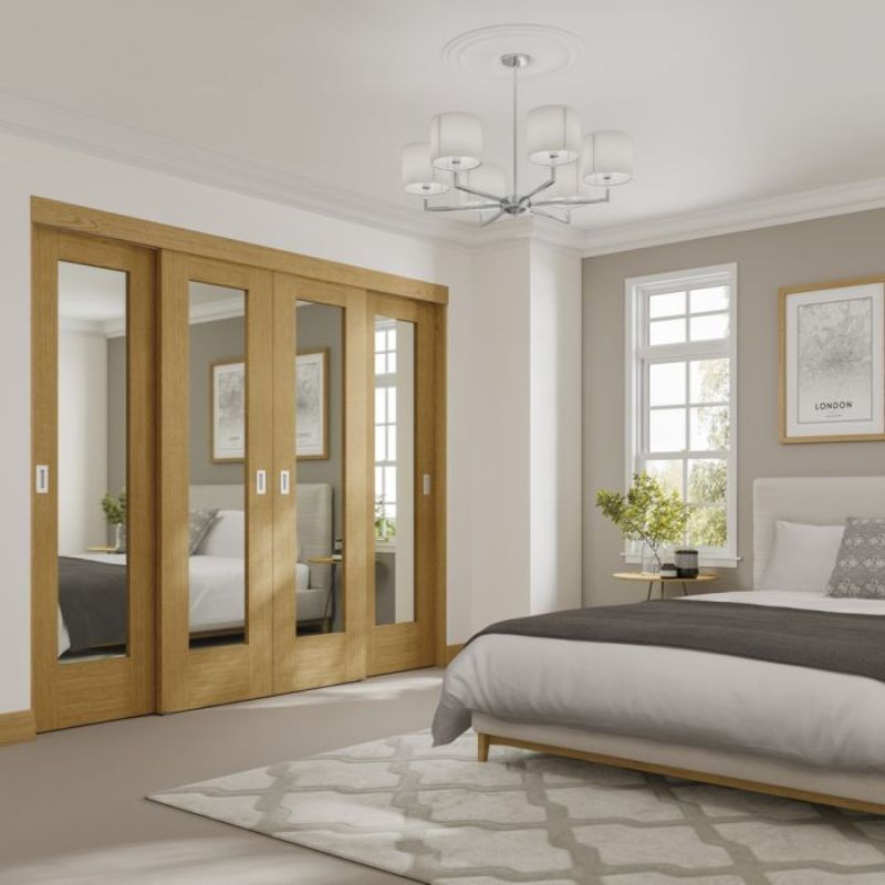 Oak 3 Door Double Top Wardrobe Frame (Inc Hardware Kit) 2085 x 2440 x 115mm