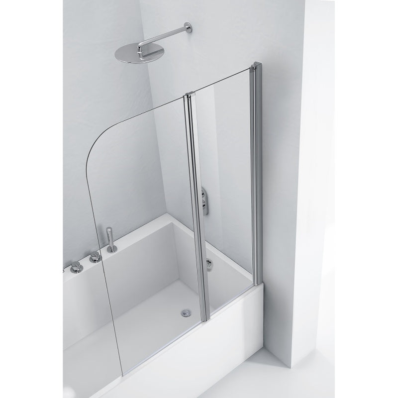 Aqua Aquaglass 6mm 2-Panel Double Folding Bath Screen 1500mm x 1200mm