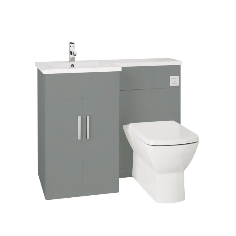 Aqua Aquatrend Petite WC Unit, Base Unit and Left Hand Basin - All Colours