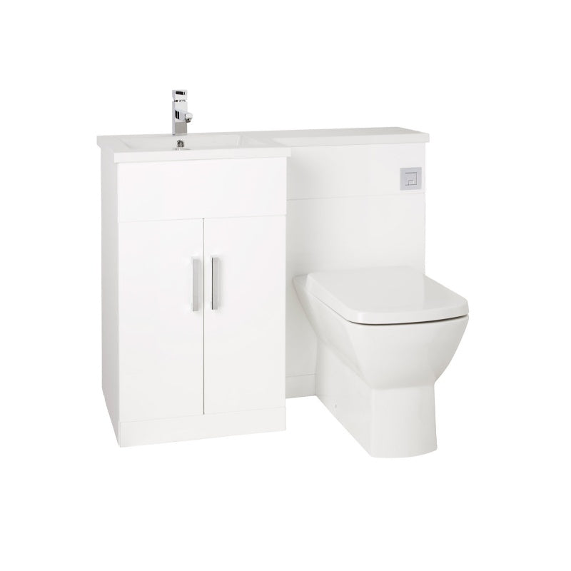 Aqua Aquatrend Petite WC Unit, Base Unit and Left Hand Basin - All Colours