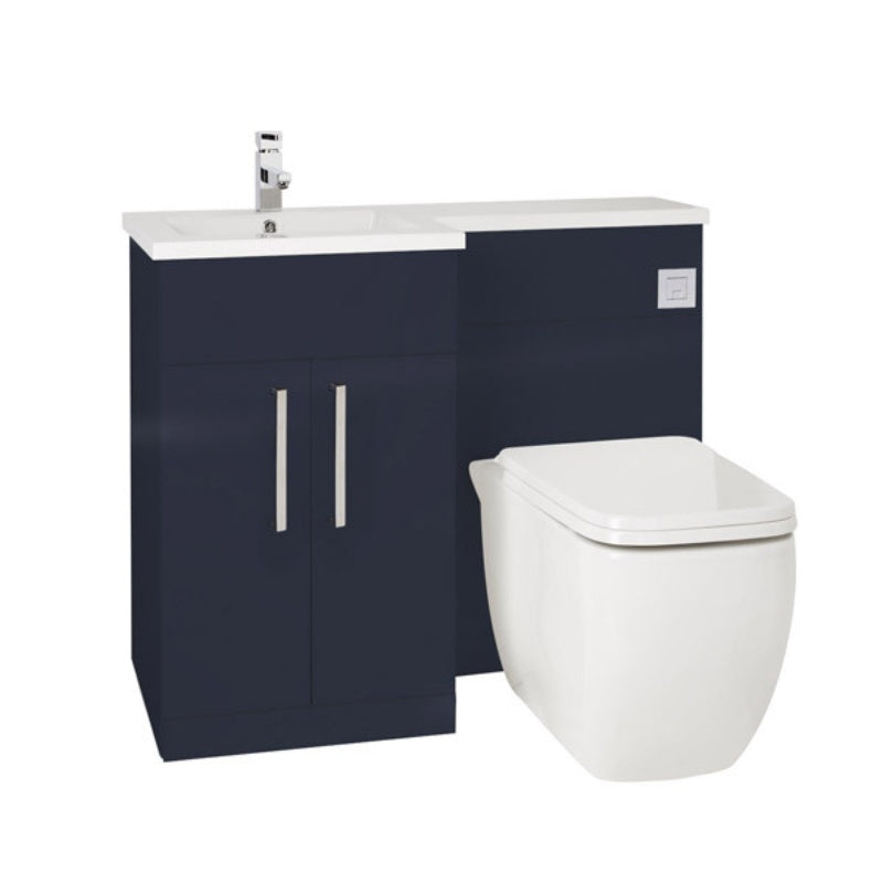 Aqua Aquatrend Petite WC Unit, Base Unit and Left Hand Basin - All Colours