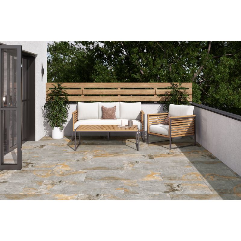 Rockstone Outdoor Glazed Porcelain Paving 900mm x 600mm - Beige (Pack of 2)