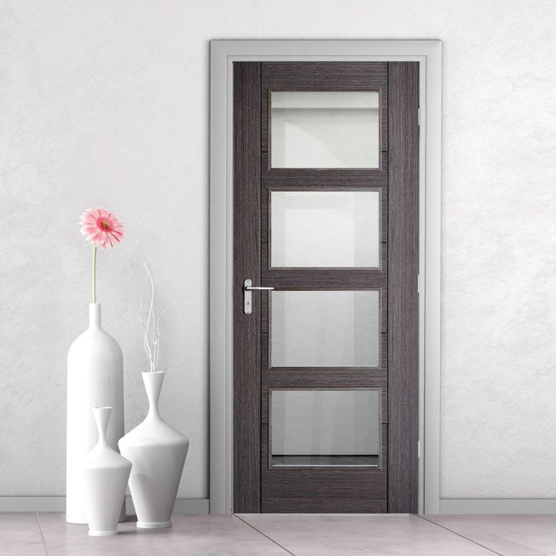 LPD Vancouver Ash Grey 4 Lite Glazed Internal Door-1981 mm x 686 mm x 35 mm