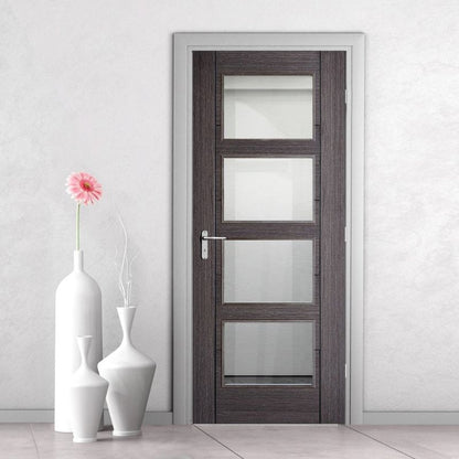 LPD Vancouver Ash Grey 4 Lite Glazed Internal Door-1981 mm x 762 mm x 35 mm