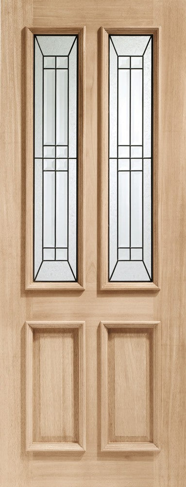 Image for XL Joinery Malton Diamond Triple Glazed External Oak Door (M&T) with Black Caming